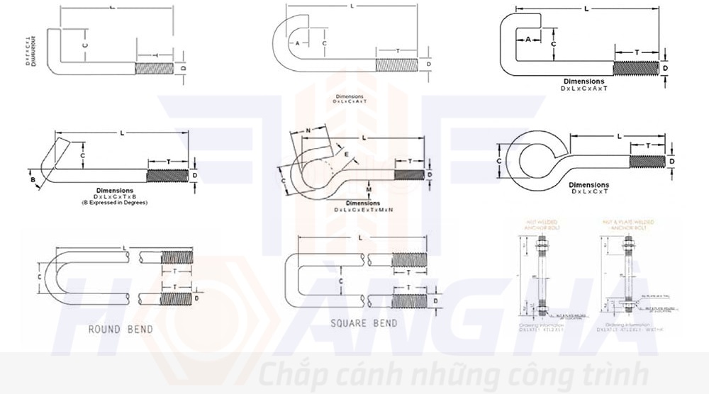 Bu lông neo móng inox