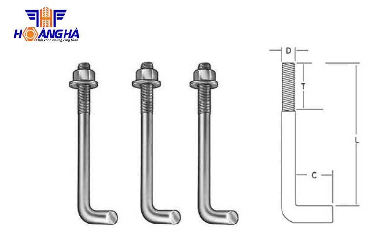 Cấu tạo của bulong chữ L
