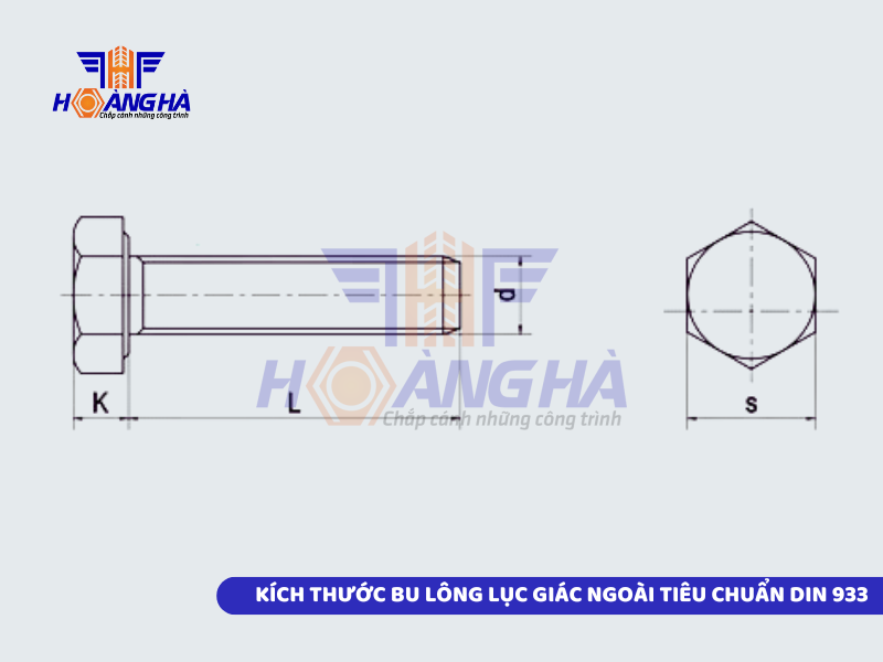 Bảng tra Bulong lục giác ngoài tiêu chuẩn DIN 933