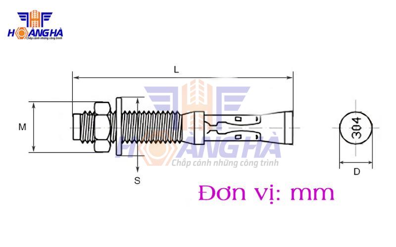 Cấu tạo của bu lông nở sắt