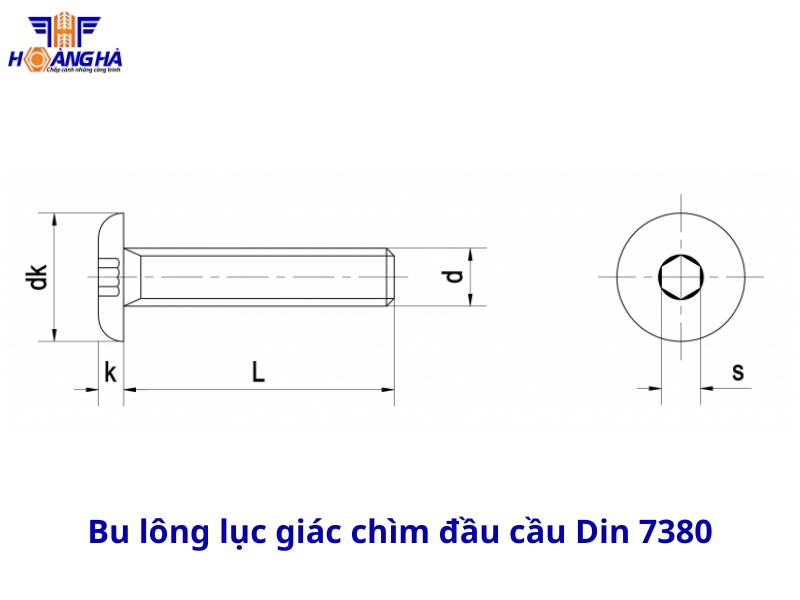 Bu lông lục giác chìm đầu cầu theo TC DIN 7380