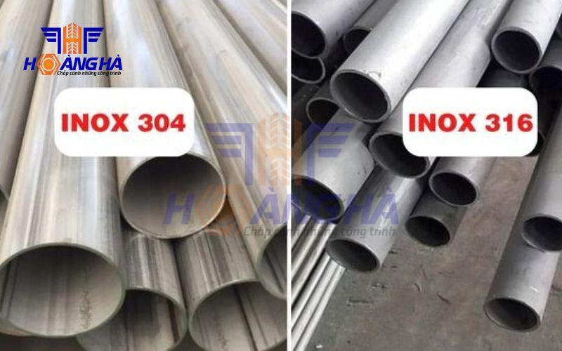 điểm khác biệt giữa Inox 304 và 316