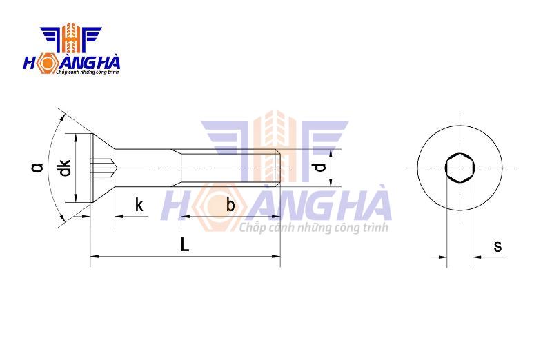 Cấu tạo chi tiết của bu lông lục giác chìm đầu côn