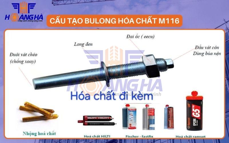 Cấu tạo của bu lông hóa chất M16