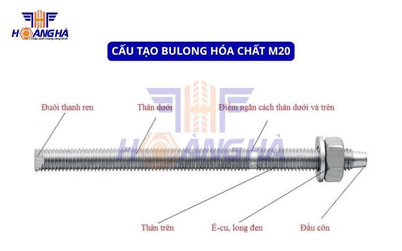 Cấu tạo bulong hóa chất M20