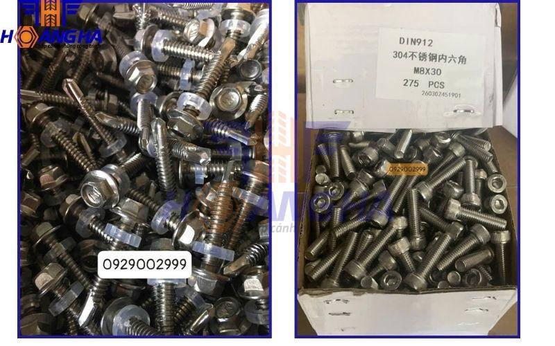 Bulong inox lục giác ngoài DIN 933 được sản xuất với nhiều vật liệu inox khác nhau