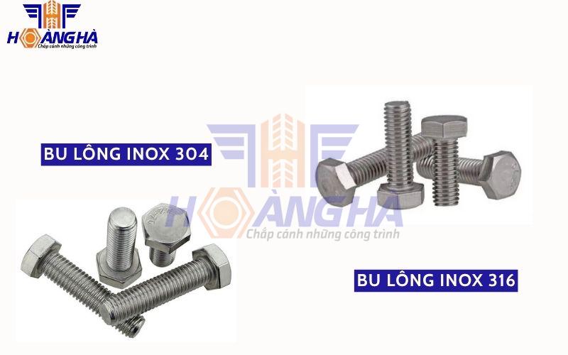 Bu lông inox 304 và inox 316 đều thuộc nhóm thép không gỉ Austenitic