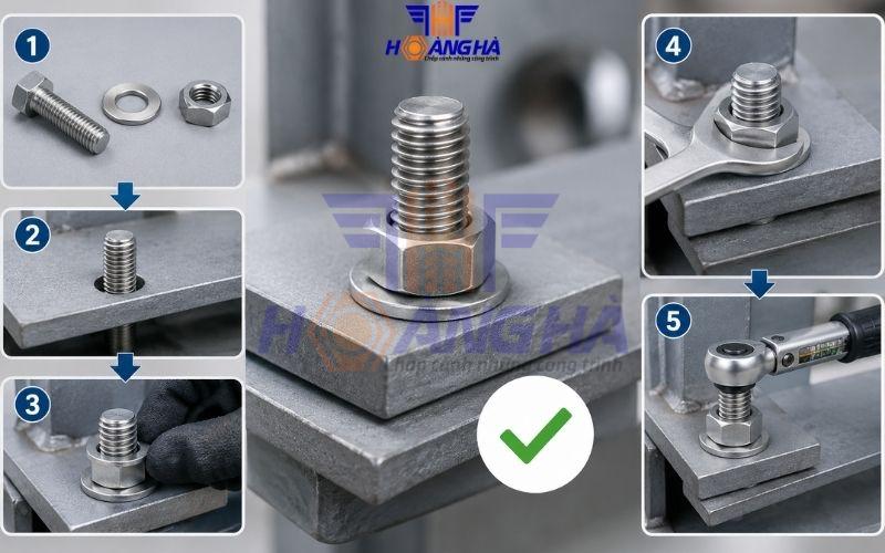Lắp bu lông đúng kỹ thuật